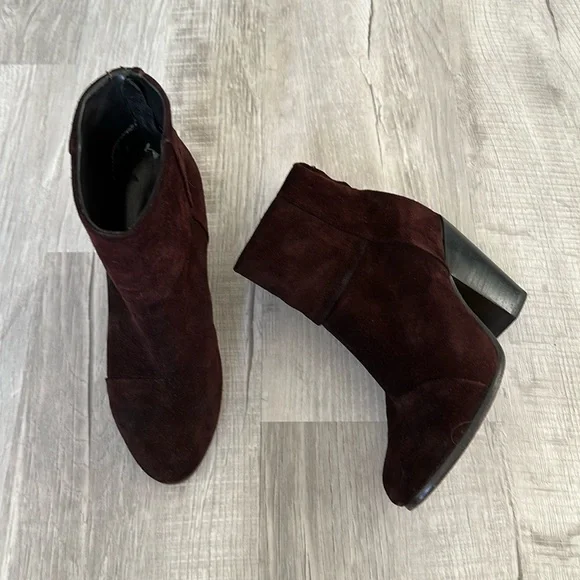 Rag and Bone Classic Newbury Boots Burgundy Suede - Picture 1 of 10